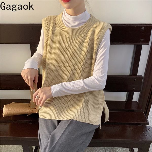 women's vests gagaok women office lady knitted vest spring autumn solid o-neck lace up loose casual wild simple female fashion, Black;white
women's vests gagaok women office lady knitted vest spring autumn solid o-neck lace up loose casual wild simple female fashion, Black;white