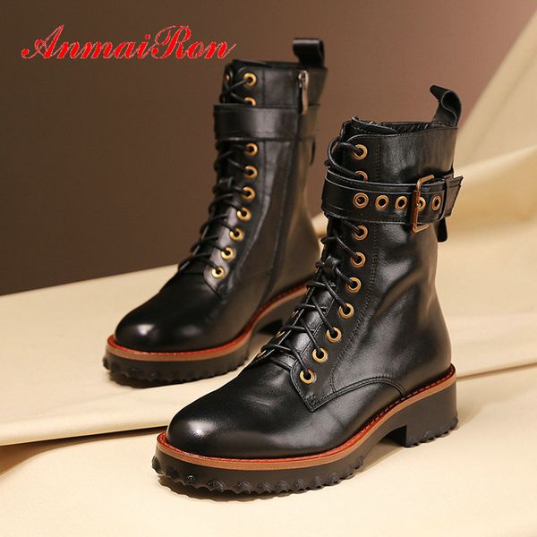 anmairon 2019 fashion winter boots women genuine leather lace-up motorcycle boots platform round toe women shoes 34-42, Black
anmairon 2019 fashion winter boots women genuine leather lace-up motorcycle boots platform round toe women shoes 34-42, Black