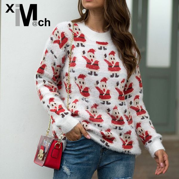 women's sweaters xim&@ch autum winter christmas sweater long-sleeve snowman pattern loose fit knitted pull over cm08074f, White;black
women's sweaters xim&@ch autum winter christmas sweater long-sleeve snowman pattern loose fit knitted pull over cm08074f, White;black