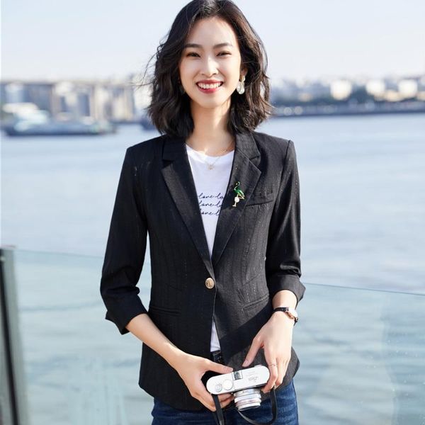 spring summer fashion casual black blazer women jackets half sleeve slim ladies work wear office uniform styles, White;black
spring summer fashion casual black blazer women jackets half sleeve slim ladies work wear office uniform styles, White;black