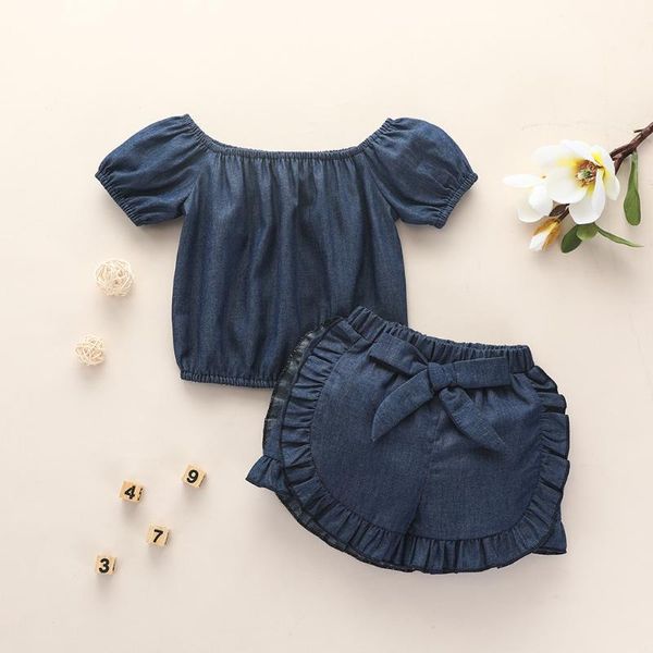 мода младенец 2pcs cowboy set 6m-4т малышей девушки с коротким рукавом сплошной цвет джинсовой tops + оборками шорты летом прохладно костюм, White
мода младенец 2pcs cowboy set 6m-4т малышей девушки с коротким рукавом сплошной цвет джинсовой tops + оборками шорты летом прохладно костюм, White