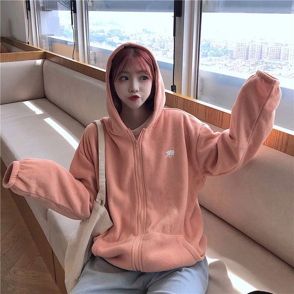 autumn lamb hair zipper women's sweatshirt coat winter print batwing sleeve hoodies female fashion loose pockets hoody women, Black
autumn lamb hair zipper women's sweatshirt coat winter print batwing sleeve hoodies female fashion loose pockets hoody women, Black