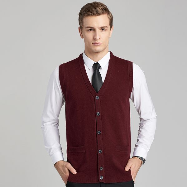 2017 men's clothing autumn and winter male v-neck solid wool knitted cardigan men casual vest sweater waistcoat, Black;white
2017 men's clothing autumn and winter male v-neck solid wool knitted cardigan men casual vest sweater waistcoat, Black;white
