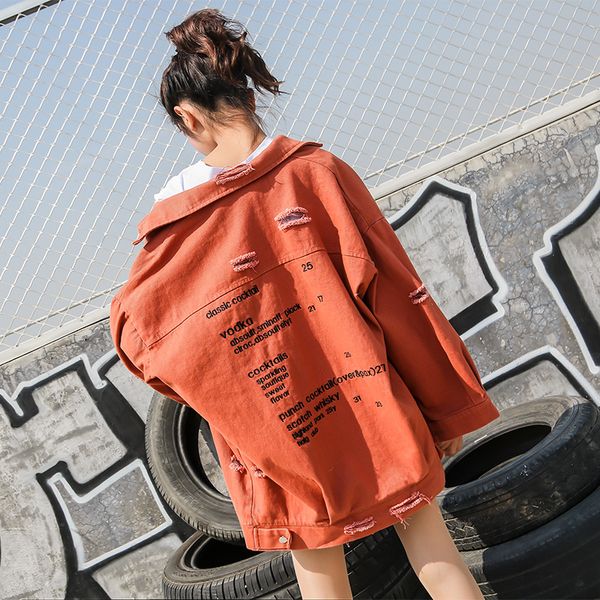 p shoot 2019 new style spring korean loose and plus-sized bf students versatile with holes embroidered harajuku jeans coat w, Black;brown
p shoot 2019 new style spring korean loose and plus-sized bf students versatile with holes embroidered harajuku jeans coat w, Black;brown