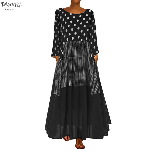women dress vintage bohe wave point print polka dot dress long sleeves o-neck maxi long dress jurken vestidos de verano robe, Black;gray
women dress vintage bohe wave point print polka dot dress long sleeves o-neck maxi long dress jurken vestidos de verano robe, Black;gray