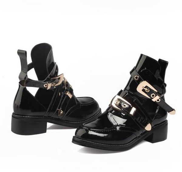 patent leather cool hollow women ankle boots spring/autumn short punk boots round toe buckle strap women, Black
patent leather cool hollow women ankle boots spring/autumn short punk boots round toe buckle strap women, Black