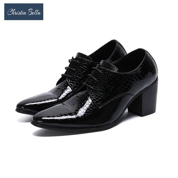 christia bella personality increase height men boots real leather lace up ankle boots pointed toe men high heel oxford shoes, Black
christia bella personality increase height men boots real leather lace up ankle boots pointed toe men high heel oxford shoes, Black