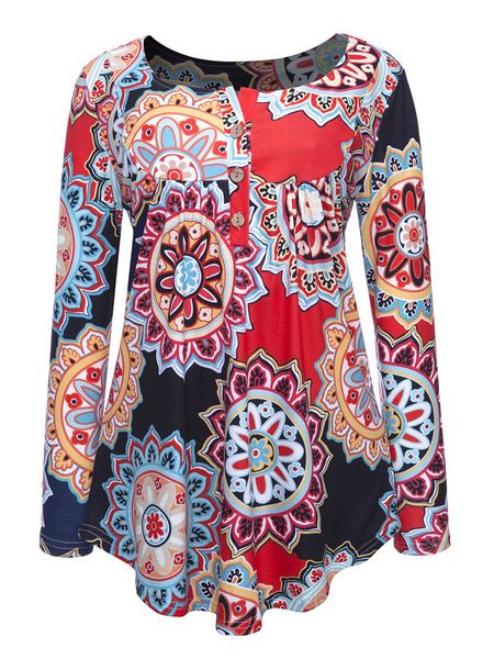 2020 explosive polyester cotton blend printed casual button blouse 
2020 explosive polyester cotton blend printed casual button blouse