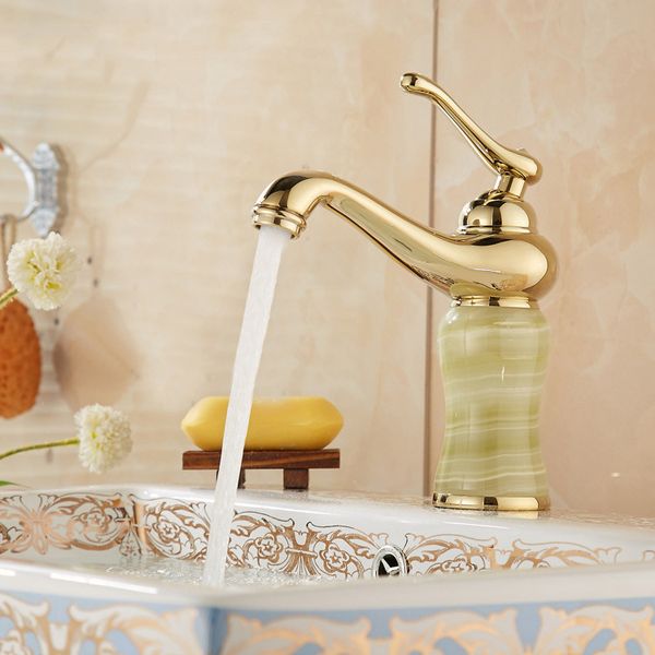 whosale or retail european copper gold plated style wash basin faucet, jade marble basin faucet mixer water tap
whosale or retail european copper gold plated style wash basin faucet, jade marble basin faucet mixer water tap