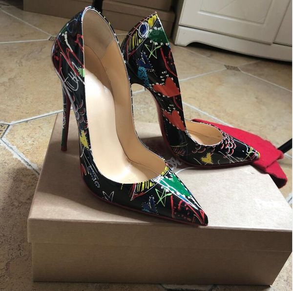 2018 new arrival woman red bottom high heels spring wedding party women dress shoes stiletto white graffiti colorful women pumps, Black
2018 new arrival woman red bottom high heels spring wedding party women dress shoes stiletto white graffiti colorful women pumps, Black