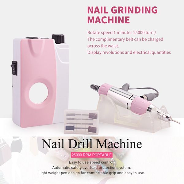 professional nail drill machine 25000rpm rechargeable electric nail grinding kit with waist bag drill bits salon manicure tools
professional nail drill machine 25000rpm rechargeable electric nail grinding kit with waist bag drill bits salon manicure tools