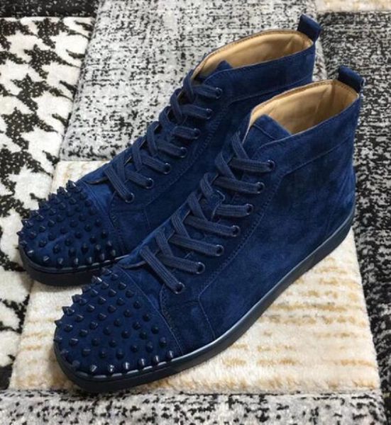 luxury pairs blue suede leather with junior spikes sneakers men,women high-red bottom shoes party/wedding/dress leisure trainer footwear, Black
luxury pairs blue suede leather with junior spikes sneakers men,women high-red bottom shoes party/wedding/dress leisure trainer footwear, Black