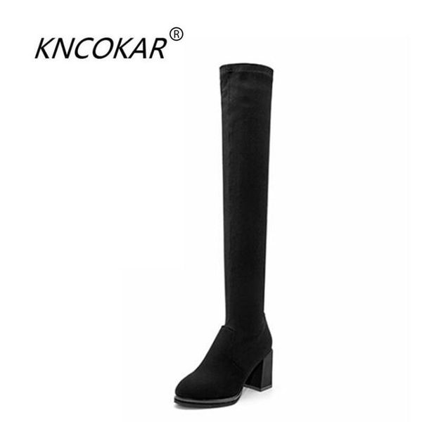 new winter 2018 over-the-knee women's boots thin leg stretch cloth boots long pointed women's shoes thick heel shoes, Black
new winter 2018 over-the-knee women's boots thin leg stretch cloth boots long pointed women's shoes thick heel shoes, Black
