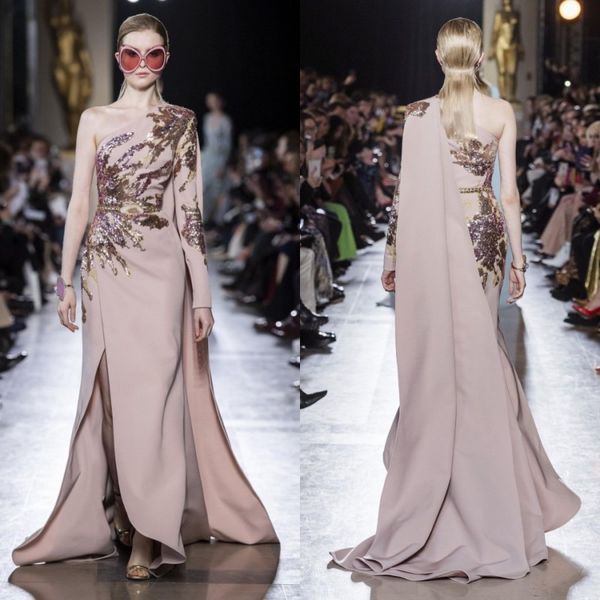 elie saab 2020 split slit evening dresses pink mermaid sequined beads one shoulder prom gowns satin long sleeve party dress, Black;red
elie saab 2020 split slit evening dresses pink mermaid sequined beads one shoulder prom gowns satin long sleeve party dress, Black;red