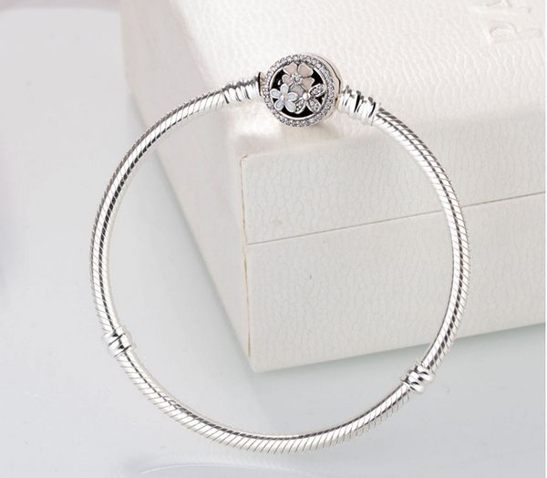 new original 925 sterling silver snake chain bracelet pan logo poetic daisy cherry blossom mixed enamels clear bangles jewelry, Black
new original 925 sterling silver snake chain bracelet pan logo poetic daisy cherry blossom mixed enamels clear bangles jewelry, Black