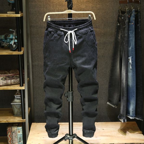 2019 fashion male high-grade pure cotton casual harem jeans / men elastic waistline lace-up jeans /man brand tight, Blue
2019 fashion male high-grade pure cotton casual harem jeans / men elastic waistline lace-up jeans /man brand tight, Blue