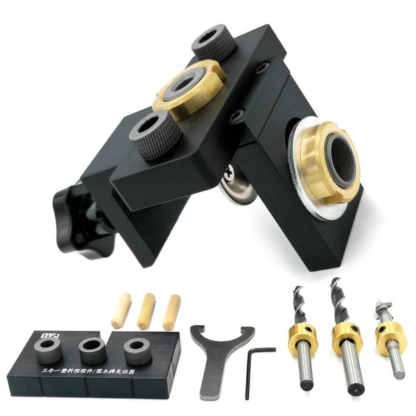 3 in 1 adjustable doweling jig woodworking pocket hole jig with 8/15mm drill bit for drilling guide locator puncher tools
3 in 1 adjustable doweling jig woodworking pocket hole jig with 8/15mm drill bit for drilling guide locator puncher tools