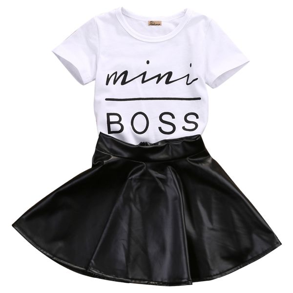 2018 summer kid girls clothes casual clothing sets mini boss baby girls kids clothes set t shirt+short skirts girl black outfits, White
2018 summer kid girls clothes casual clothing sets mini boss baby girls kids clothes set t shirt+short skirts girl black outfits, White