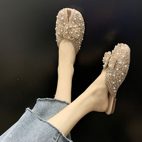 female shoes mules for women 2020 low shallow ladies' slippers cover toe string bead slides new flat summer, Black
female shoes mules for women 2020 low shallow ladies' slippers cover toe string bead slides new flat summer, Black