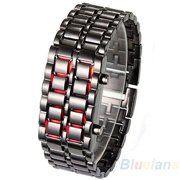 sanwood stainless steel bracelet watch men women lava iron samurai metal led faceless digital wristwatches, Slivery;brown
sanwood stainless steel bracelet watch men women lava iron samurai metal led faceless digital wristwatches, Slivery;brown
