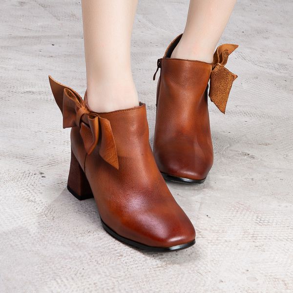 original leather women shoes 2019 autumn new high-heeled women's ankle boots bowtie thick heels square head ladies bootie, Black
original leather women shoes 2019 autumn new high-heeled women's ankle boots bowtie thick heels square head ladies bootie, Black