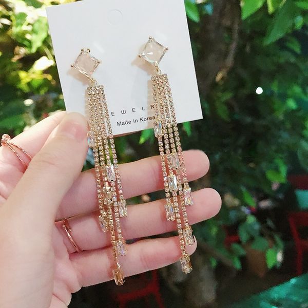 mengjiqiao new korean luxury full rhineston long tassel drop earrings for women girls fashion party elegant pendientes gifts, Silver
mengjiqiao new korean luxury full rhineston long tassel drop earrings for women girls fashion party elegant pendientes gifts, Silver