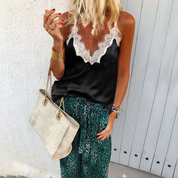 v neck pullover spaghetti strap women camisole fashion casual daily eyelash lace solid vest ladies summer, White
v neck pullover spaghetti strap women camisole fashion casual daily eyelash lace solid vest ladies summer, White