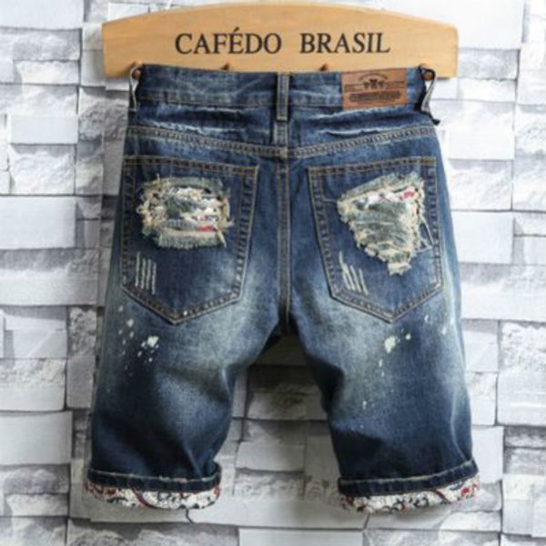 men's designer jeans vintage ripped tideway shorts trendy slim straight men's short pants middle waist zipper pants wholesale, Blue
men's designer jeans vintage ripped tideway shorts trendy slim straight men's short pants middle waist zipper pants wholesale, Blue