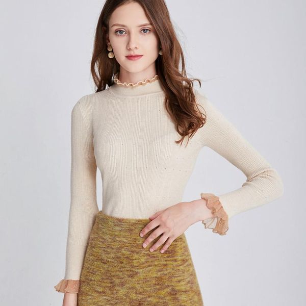 svokor женские свитера зимние сладкие ruffled манжеты свитера для женщин внутри slim fit вязаный свитер, White;black
svokor женские свитера зимние сладкие ruffled манжеты свитера для женщин внутри slim fit вязаный свитер, White;black