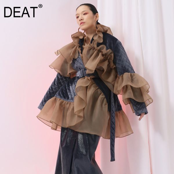 deat 2019 new autumn and winter european women fashion clothes ruffles patchwork spliced cotton coat thin with belts wc09904l, Tan;black
deat 2019 new autumn and winter european women fashion clothes ruffles patchwork spliced cotton coat thin with belts wc09904l, Tan;black