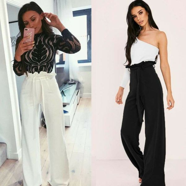 goocheer 2019 new women ladies trousers palazzo wide leg high waist long loose casual pants ruffles side long pants, Black;white
goocheer 2019 new women ladies trousers palazzo wide leg high waist long loose casual pants ruffles side long pants, Black;white