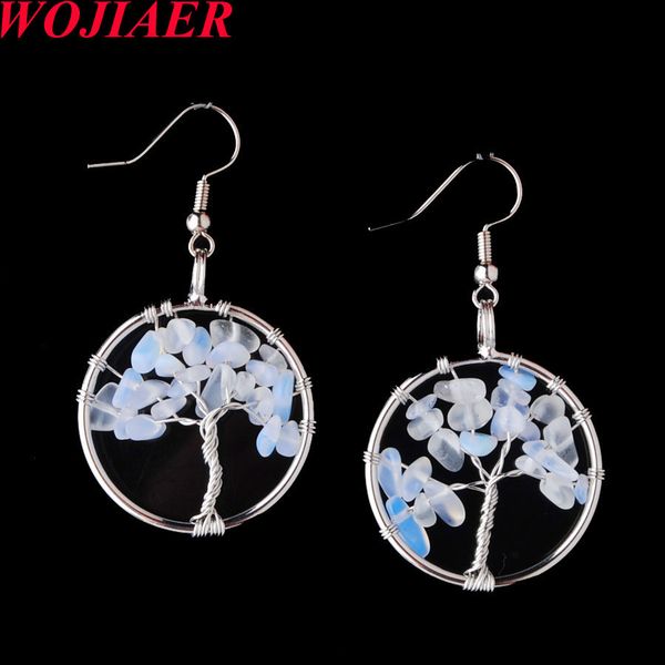 wojiaer tree of life women drop earrings round natural chip gem stone white opal dangle hook earring jewelry dr8065, Silver
wojiaer tree of life women drop earrings round natural chip gem stone white opal dangle hook earring jewelry dr8065, Silver