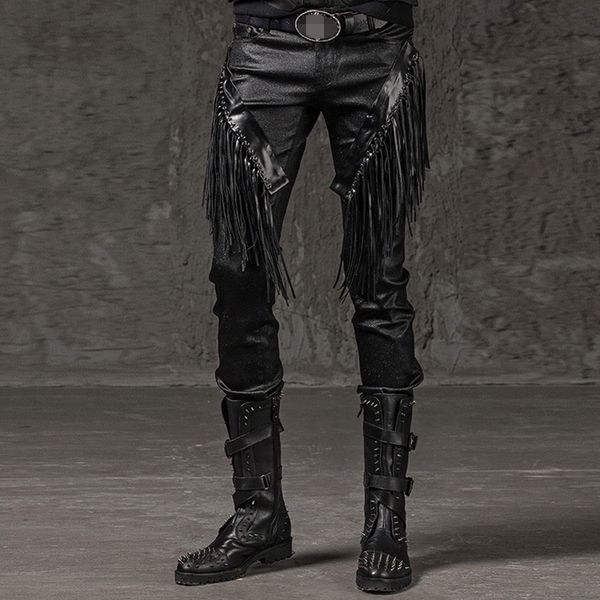 punk style tassel pencil pants mens fashion solid motorcycle trousers streetwear casual slim fit elastic pants male plus size, Black
punk style tassel pencil pants mens fashion solid motorcycle trousers streetwear casual slim fit elastic pants male plus size, Black