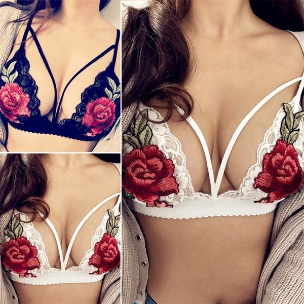 2017 women floral sheer lace triangle bralette unpadded bra crop strappy lingerie tanks top, White
2017 women floral sheer lace triangle bralette unpadded bra crop strappy lingerie tanks top, White