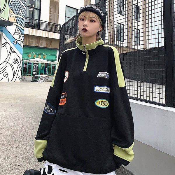 casual winter pullover sweatshirts women zipper oversized hoodie streetwear ladies white turtleneck loose hoodie females, Black
casual winter pullover sweatshirts women zipper oversized hoodie streetwear ladies white turtleneck loose hoodie females, Black