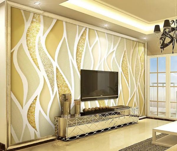luxury gold powder glitter lines 3d stereo tv background wall 3d murals wallpaper for living room
luxury gold powder glitter lines 3d stereo tv background wall 3d murals wallpaper for living room