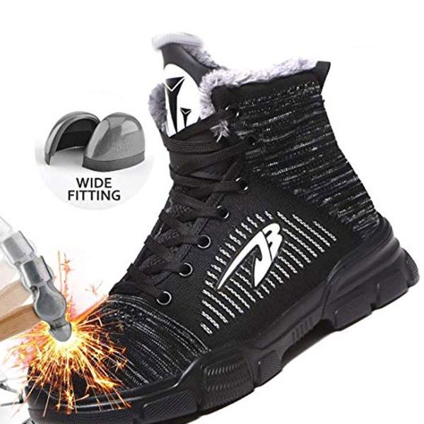 fashion mens plush thicken work shoes anti-slip lace-up high streetwear for fall winter spring a66, Black
fashion mens plush thicken work shoes anti-slip lace-up high streetwear for fall winter spring a66, Black