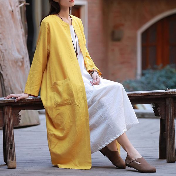 johnature 2019 new casual style cotton linen women long trench spring summer long sleeve pocket solid linen trench coats, Tan;black
johnature 2019 new casual style cotton linen women long trench spring summer long sleeve pocket solid linen trench coats, Tan;black
