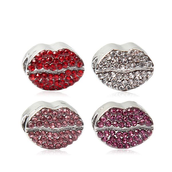 4 color full crystal lips alloy charm bead fashion women jewelry stunning european style for pandora bracelet, Black
4 color full crystal lips alloy charm bead fashion women jewelry stunning european style for pandora bracelet, Black