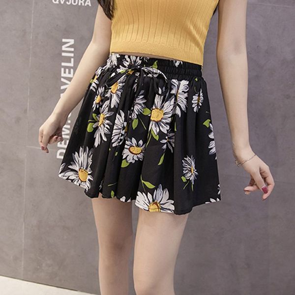 summer chiffon shorts women's fashion floral print shorts summer high waisted black short, White;black
summer chiffon shorts women's fashion floral print shorts summer high waisted black short, White;black