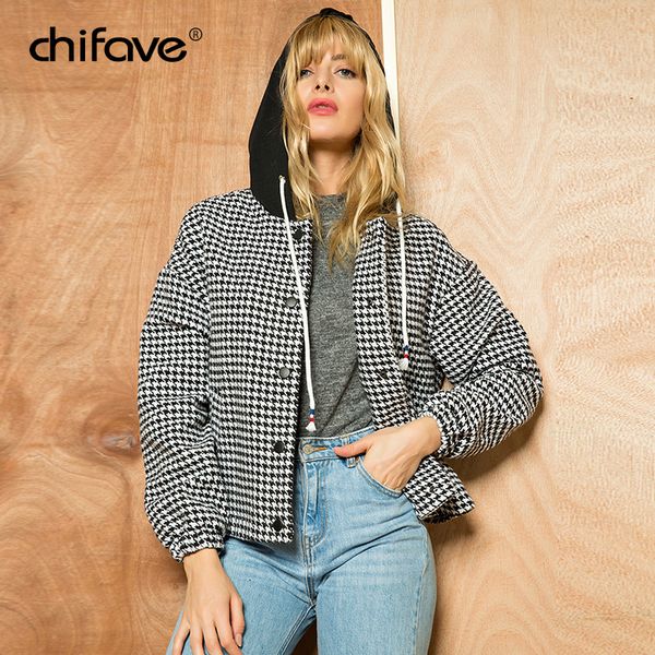 2018 winter chifave female jacket plus size women's houndstooth hooded velet jackets coats streetwear warm plaid coats for women, Black;brown
2018 winter chifave female jacket plus size women's houndstooth hooded velet jackets coats streetwear warm plaid coats for women, Black;brown