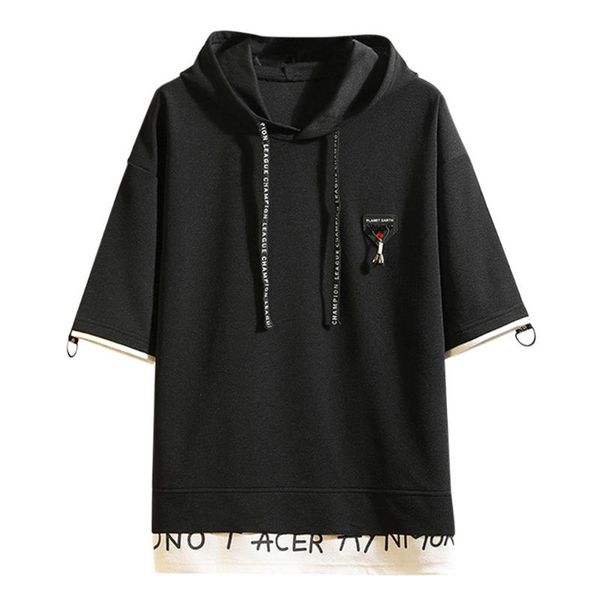 hoodies men's summer fashion color collision patchwork hoodie short sleeves black 19july18 p30
hoodies men's summer fashion color collision patchwork hoodie short sleeves black 19july18 p30