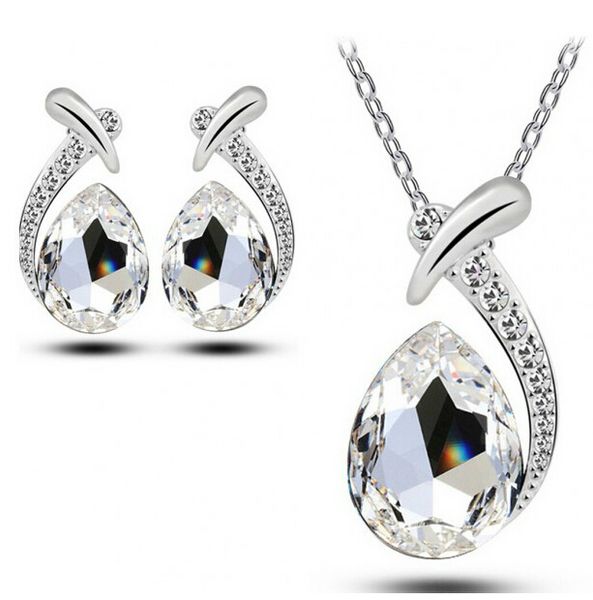 new arrival fashion austrian crystal necklace water drop earrings necklace jewelry chain earring set k5508, Silver
new arrival fashion austrian crystal necklace water drop earrings necklace jewelry chain earring set k5508, Silver