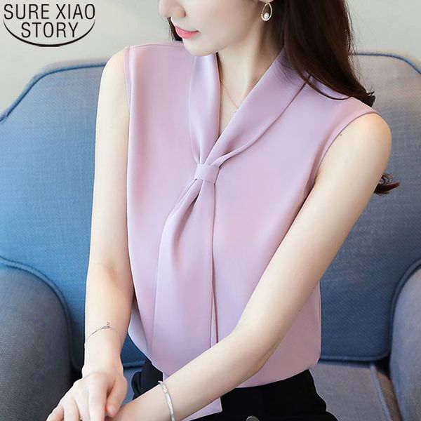 women's blouses & shirts 2021 summer women pink chiffon sleeveless blouse elegant solid bow v-neck ladies womens clothing 9202 50, White
women's blouses & shirts 2021 summer women pink chiffon sleeveless blouse elegant solid bow v-neck ladies womens clothing 9202 50, White