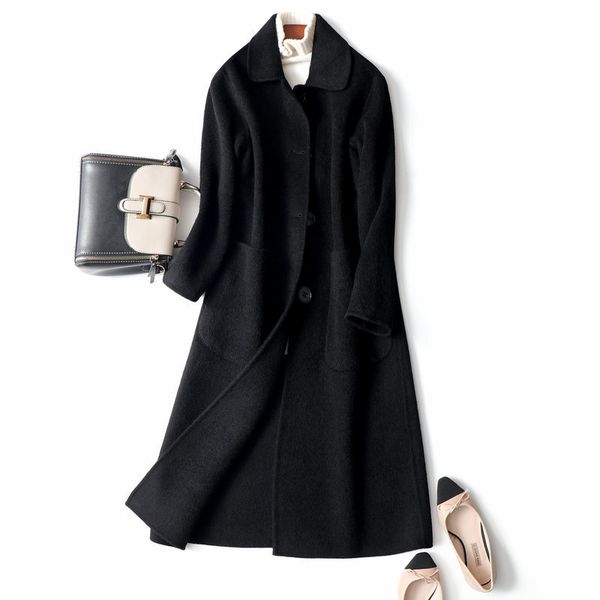 autumn 100% wool coat warm winter coat women blazer wool long office lady slim female overcoat black
autumn 100% wool coat warm winter coat women blazer wool long office lady slim female overcoat black