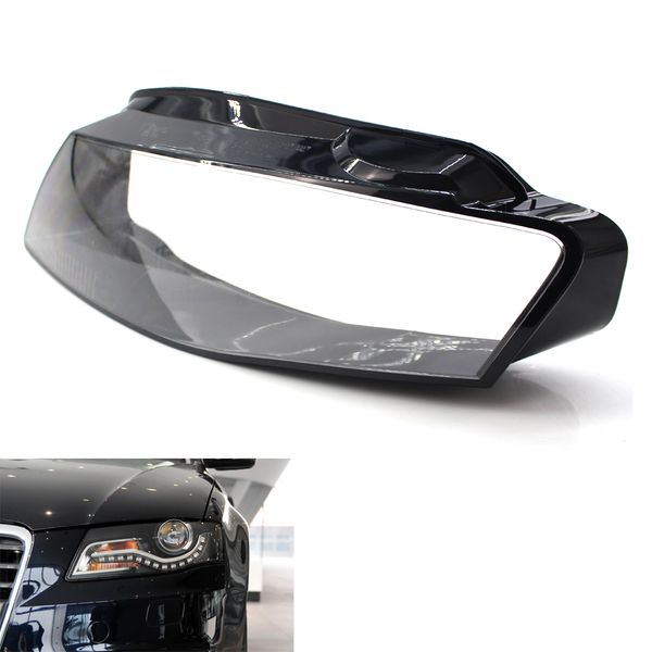 

car front headlights shell lamp shade clear lens cover headlamp lenses case lampshade left & right for a4 b8 2009-2012