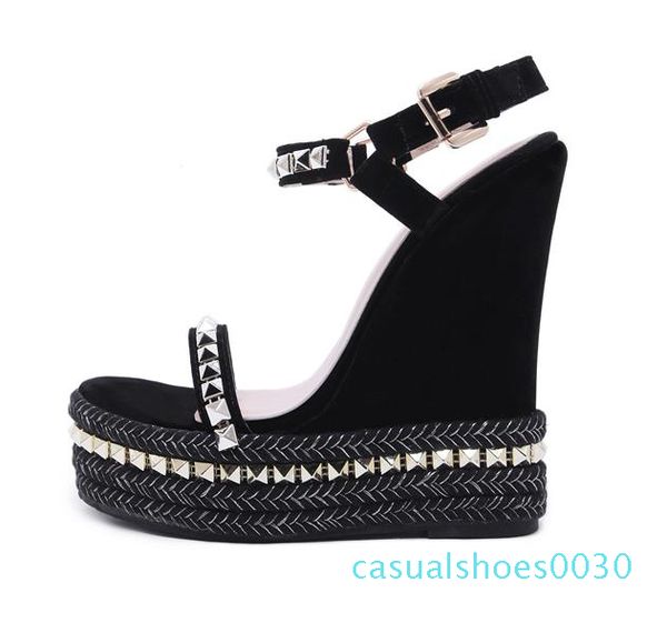 15cm black rivets knitted plaited women platform wedges sandals designer high heel size 35 to 40 30c
15cm black rivets knitted plaited women platform wedges sandals designer high heel size 35 to 40 30c