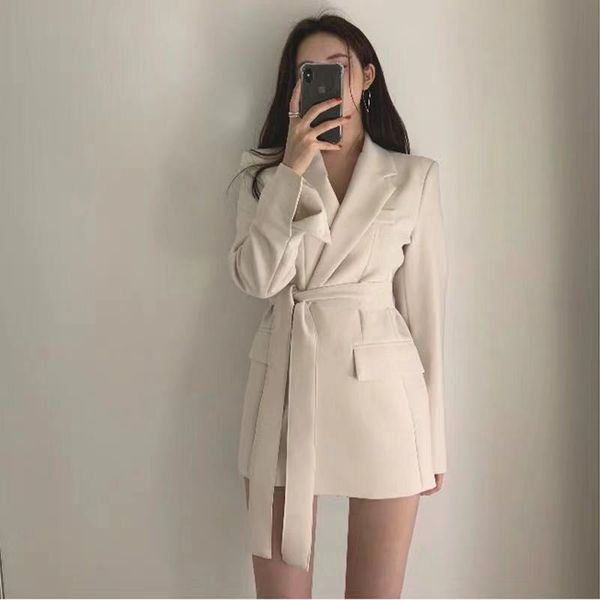 spring autumn new korea suit jacket female loose coat slim fit suit work wear outwear with pockects and coat, Tan;black 
spring autumn new korea suit jacket female loose coat slim fit suit work wear outwear with pockects and coat, Tan;black