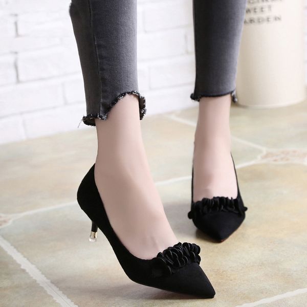 lady dress shoes woman stiletto high heels pumps classic flock pointed toe shoes femme 2019 spring flower shoes, Black
lady dress shoes woman stiletto high heels pumps classic flock pointed toe shoes femme 2019 spring flower shoes, Black