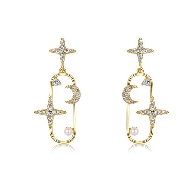 2020 new arrival fashion classic geometric women dangle earrings gold color cz crystal star moon earrings female korean jewelry, Silver
2020 new arrival fashion classic geometric women dangle earrings gold color cz crystal star moon earrings female korean jewelry, Silver